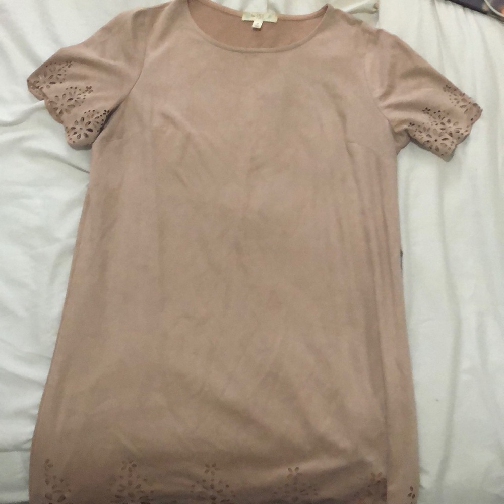 Love Fire Velvet Nude Color Dress